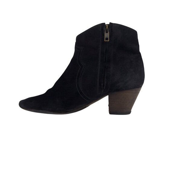ISABEL MARANT Dicker Suede Heeled Western Ankle Black Boots Size EU 38 - Picture 11 of 13
